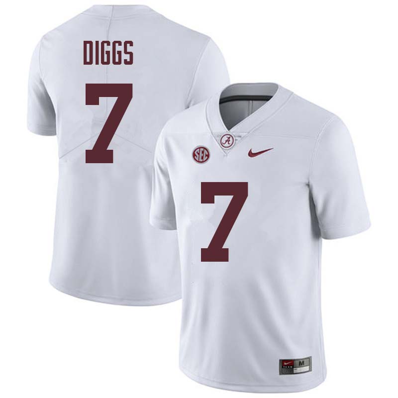 Alabama Crimson Tide Men's Trevon Diggs #7 White NCAA Nike Authentic Stitched College Football Jersey TD16I62SX